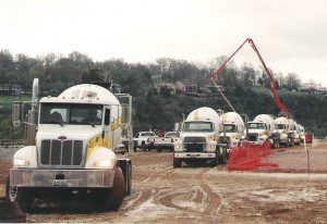 Image of cement trucks